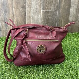 Stone Mountain Burgundy Shoulder Bag Large Womens Tote Organizer Purse
